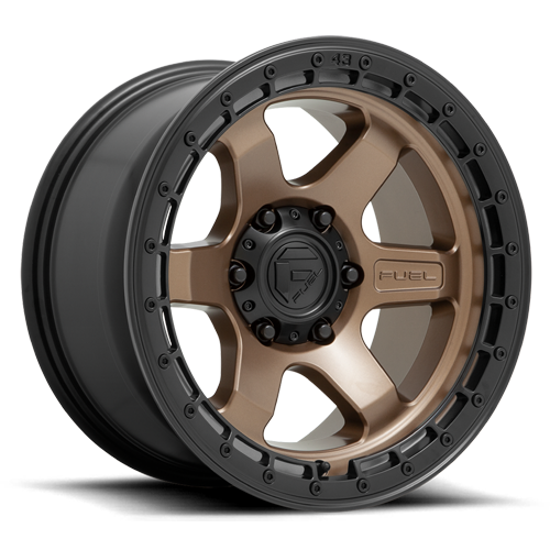 Aluminum Wheels 17X9 Block D751 6 On 139.7 Matte Bronze/Black Ring 106.1 Bore -12 Offset 6 Spoke Fuel Off Road Wheels