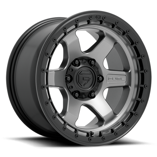 Aluminum Wheels 17X9 Block D752 6 On 139.7 Gunmetal Gray/Black Ring 106.1 Bore -12 Offset 6 Spoke Fuel Off Road Wheels