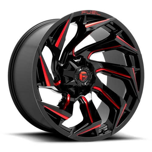 Aluminum Wheels 17X9 Reaction D755 6 On 135/6 On 139.7 Gloss Black Milled Red Tint 106.1 Bore 1 Offset Fuel Off Road Wheels