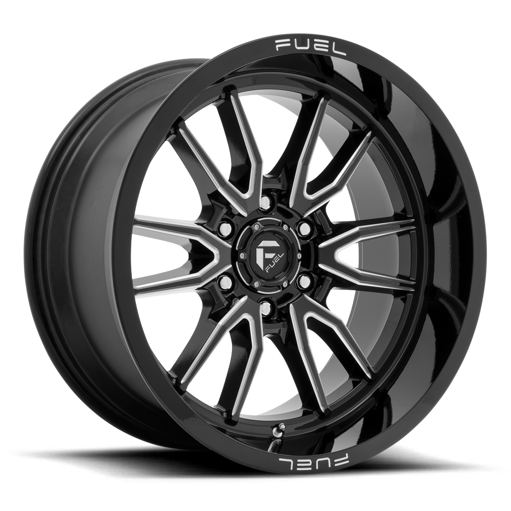 Aluminum Wheels 17X9 Clash 6 D761 6 On 139.7 Gloss Black Milled 106.1 Bore -12 Offset Multi Spoke Fuel Off Road Wheels