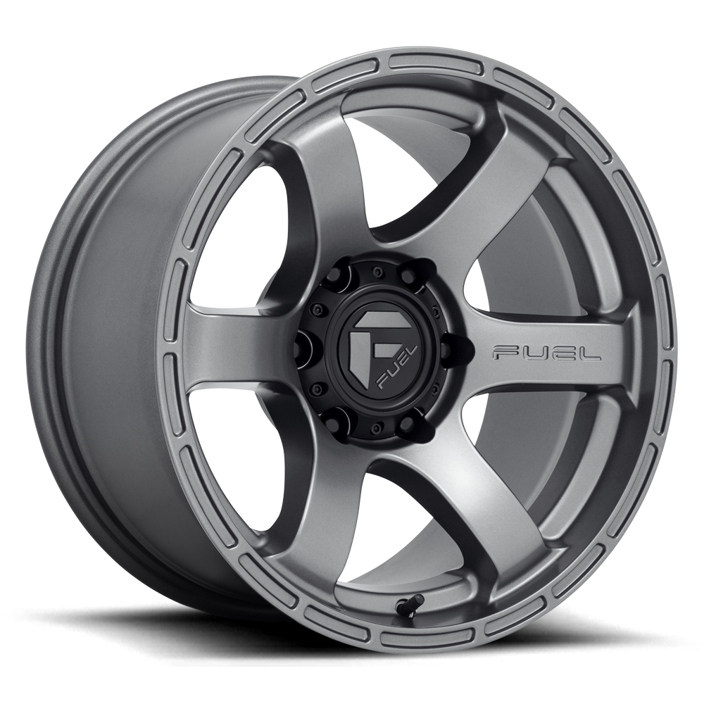 Aluminum Wheels 17X9 Rush D767 6 On 139.7 Matte Gunmetal Gray 106.1 Bore -12 Offset 30.2 Lbs Fuel Off Road Wheels