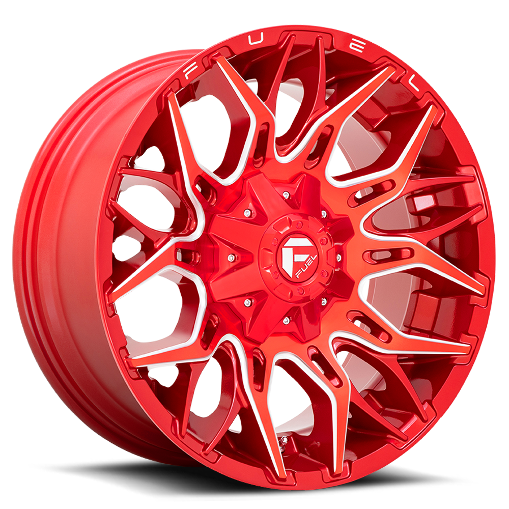 Aluminum Wheels 20X10 Twitch D771 8 On 170 Candy Red Milled 125.1 Bore -18 Offset Fuel Off Road Wheels