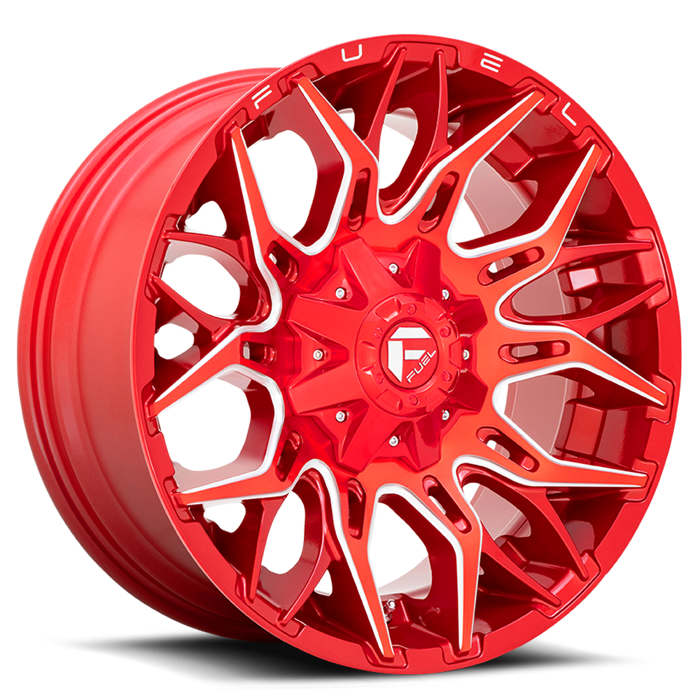 Aluminum Wheels 20X10 Twitch D771 6 On 135/6 On 139.7 Candy Red Milled 106.1 Bore -18 Offset Fuel Off Road Wheels