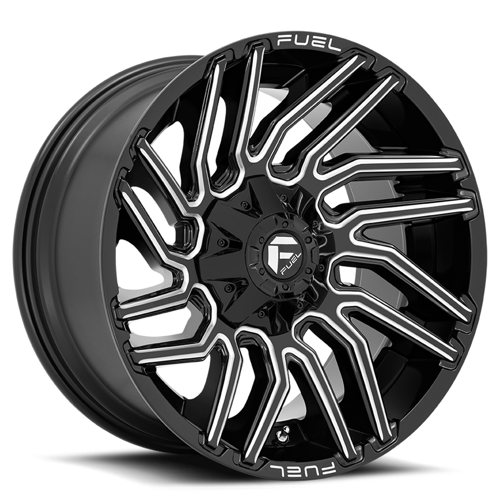 Aluminum Wheels 20X10 Typhoon D773 5 On 114.3/5 On 127 Gloss Black/Milled 78 Bore -18 Offset Fuel Off Road Wheels