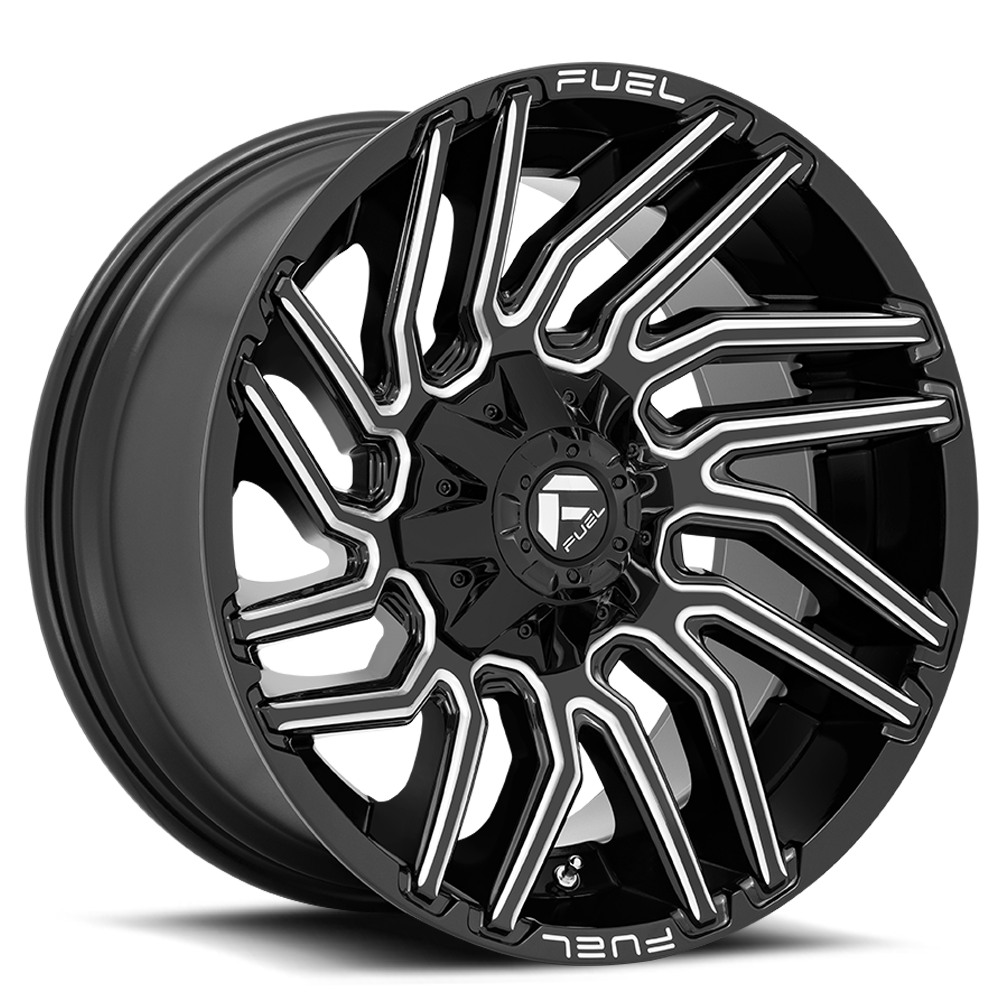 Aluminum Wheels 20X10 Typhoon D773 6 On 135/6 On 139.7 Gloss Black Milled 106.1 Bore -18 Offset Fuel Off Road Wheels