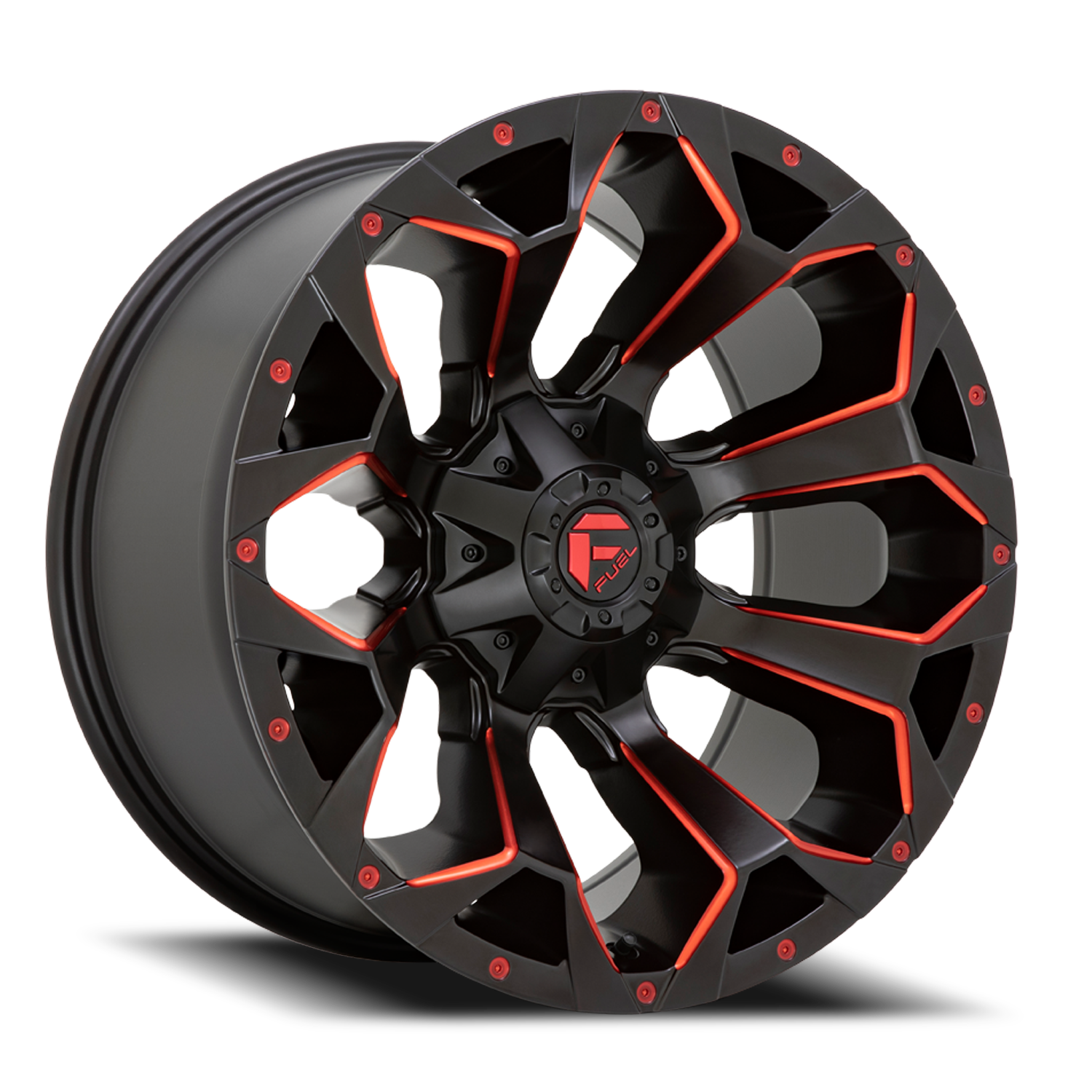 Aluminum Wheels 17X9 Assault D787 5 On 114.3/5 On 127 Matte Black Milled Red Tint 78.1 Bore -12 Offset Fuel Off Road Wheels