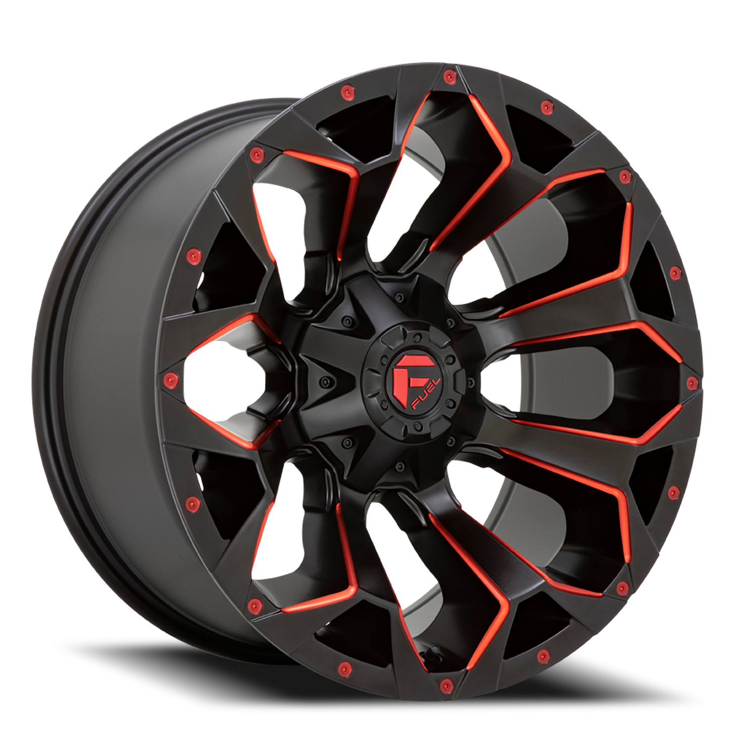 Aluminum Wheels 17X9 Assault D787 6 On 135/6 On 139.7 Matte Black Milled Red Tint 106.1 Bore -12 Offset Fuel Off Road Wheels