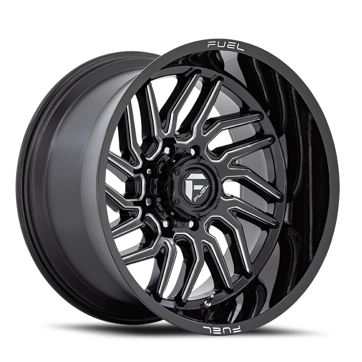 Aluminum Wheels 20X10 Hurricane D807 8 On 180 Gloss Black Milled 124.2 Bore -18 Offset Fuel Off Road Wheels