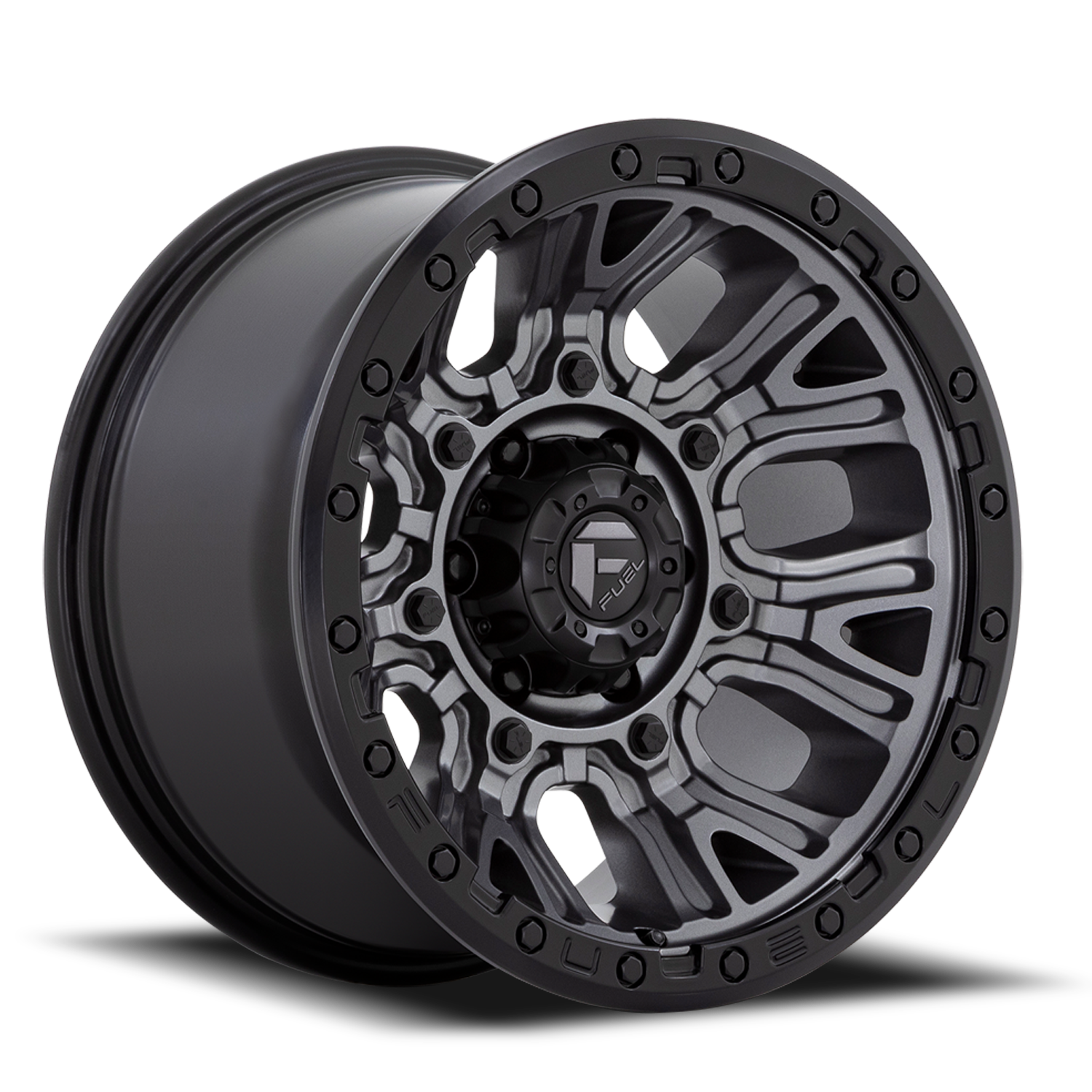 Aluminum Wheels 17X9 Traction D825 5 On 127 Gunmetal Gray/Black Ring 71.5 Bore -12 Offset Fuel Off Road Wheels