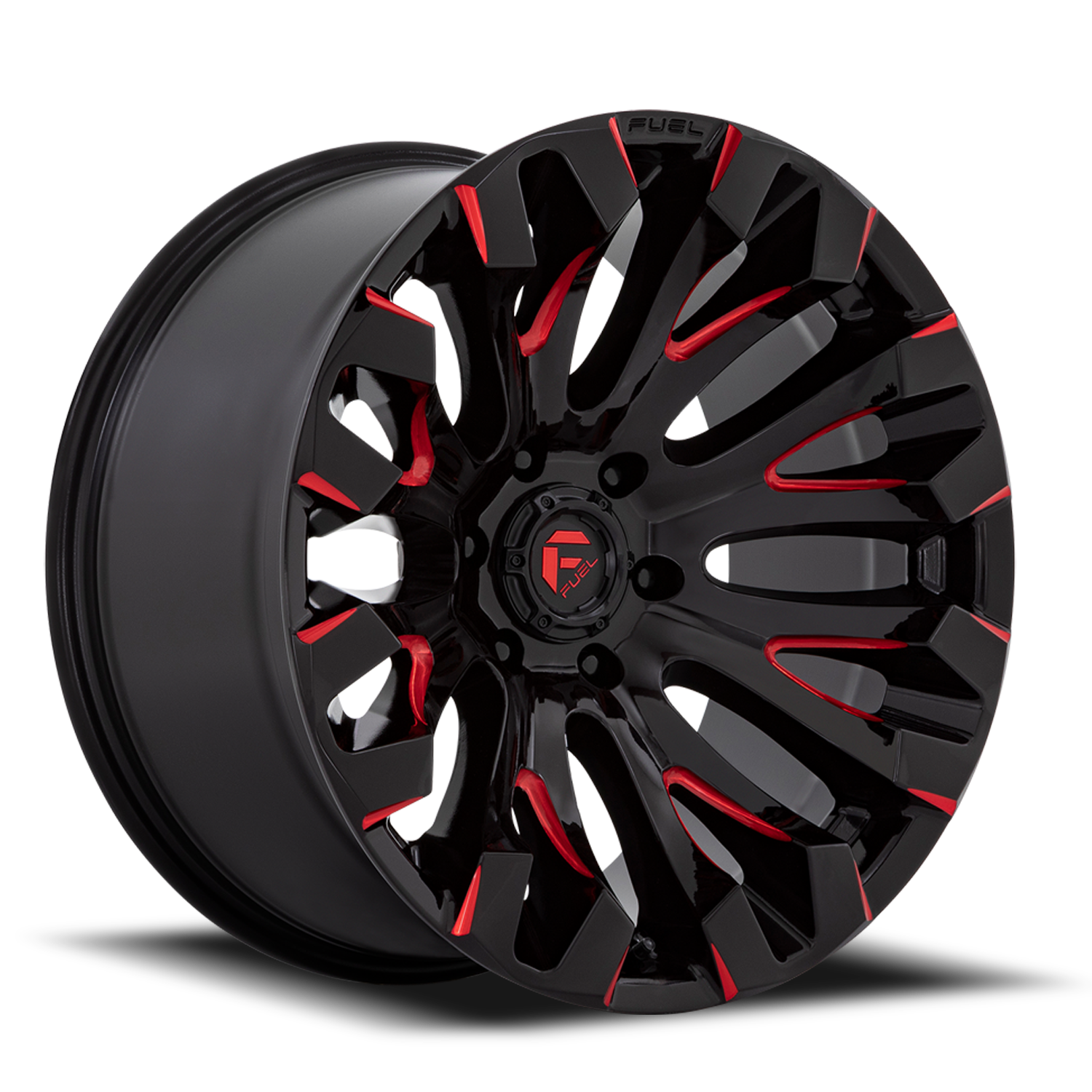 Aluminum Wheels 18X9 Quake D829 5 On 114.3 Gloss Black Milled Red 72.56 Bore 1 Offset Fuel Off Road Wheels