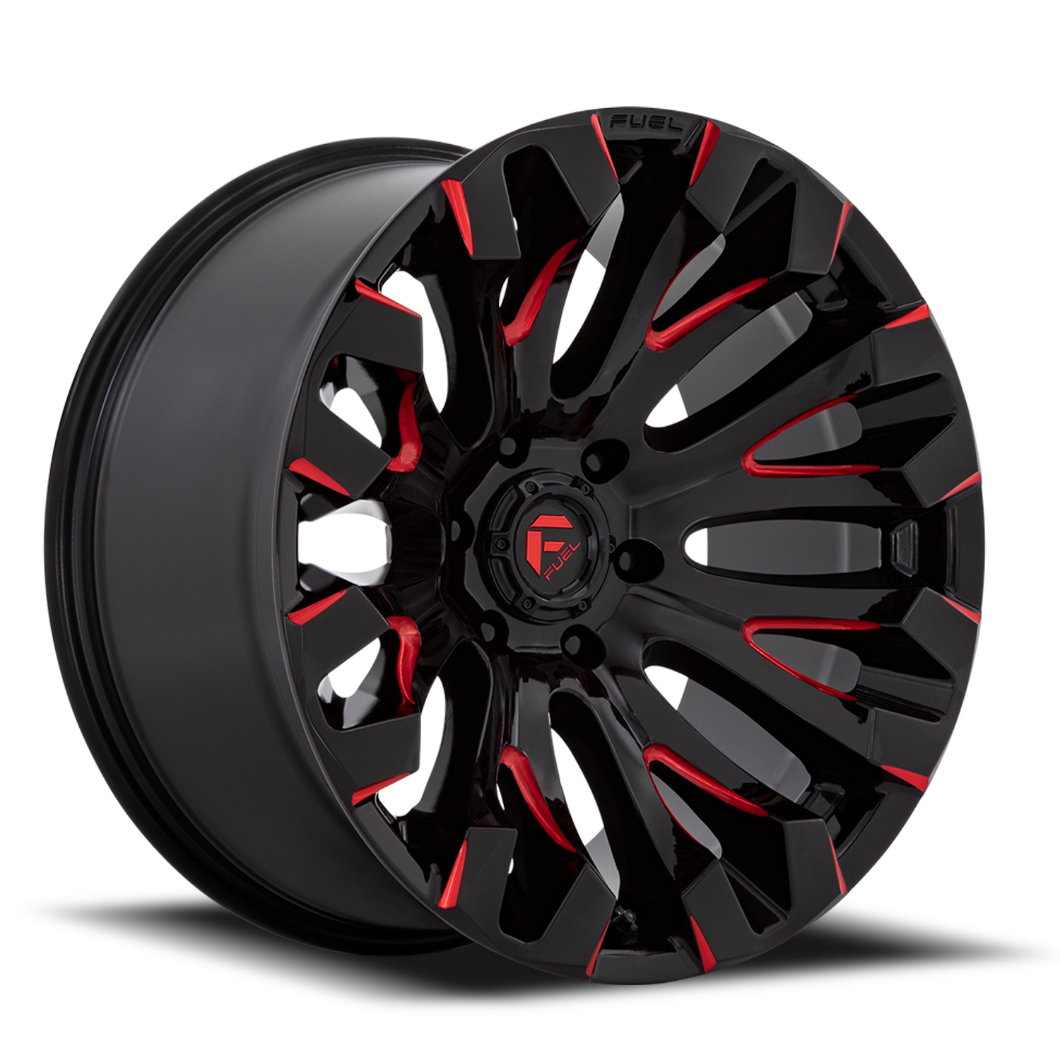 Aluminum Wheels 20X9 Quake D829 6 On 135 Gloss Black Milled Red 87.1 Bore 1 Offset Fuel Off Road Wheels