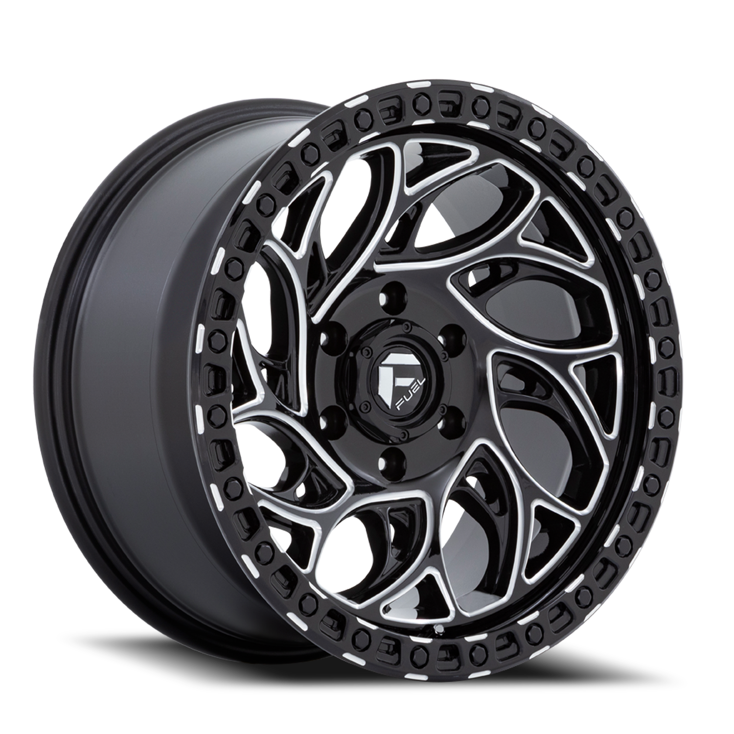 Aluminum Wheels 15X8 Runner OR D840 5 On 114.3 Gloss Black Milled 72.56 Bore -19 Offset Fuel Off Road Wheels