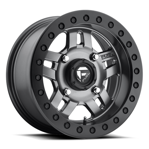 Aluminum Wheels 14X7 Anza UTV D918 4 On 136 Matt Anthracite Gray Beadlock 110.2 Bore 13 Offset 5 Spoke Fuel Off Road Wheels