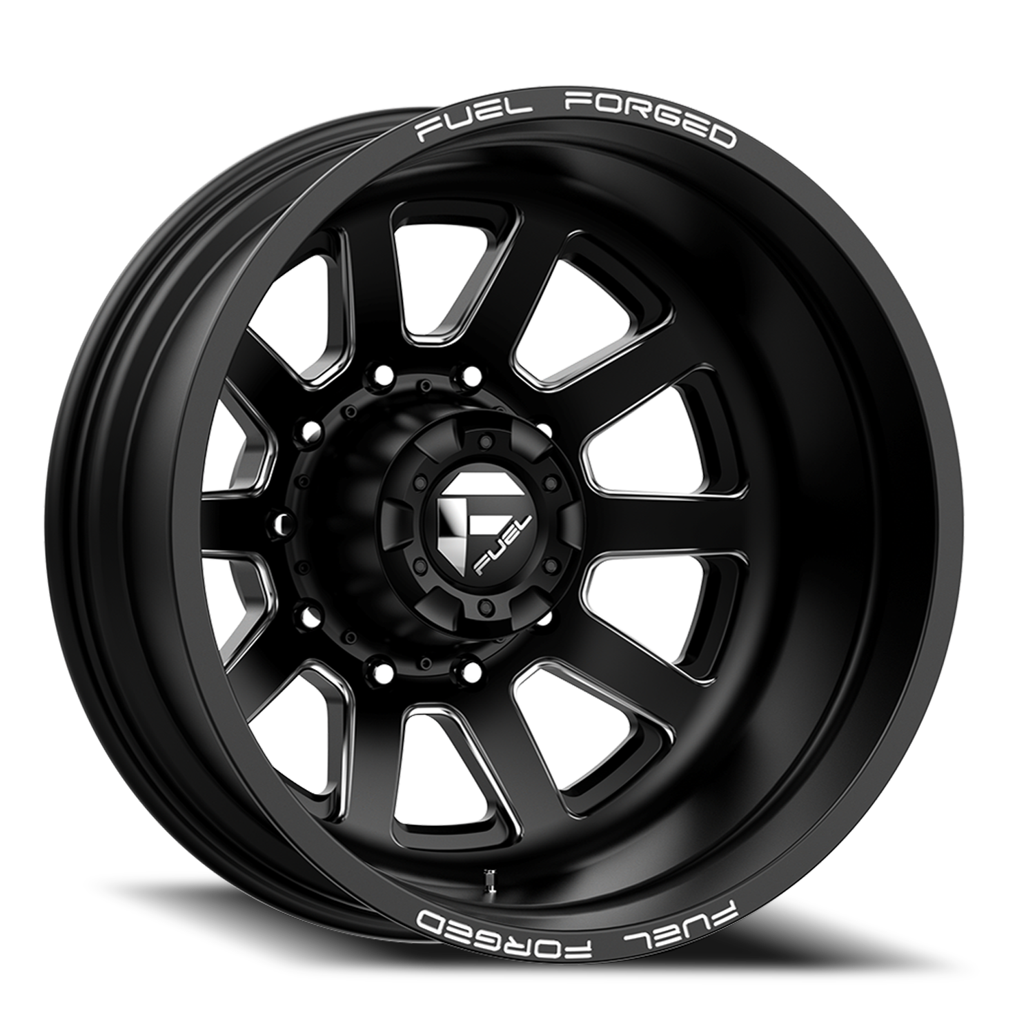 Dually Wheels 20X8.25 FF09D Dually DE09 BK 8 On 200 Matte Black Milled 142.2 Bore -202 Offset Outer Dually Fuel Off Road Wheels