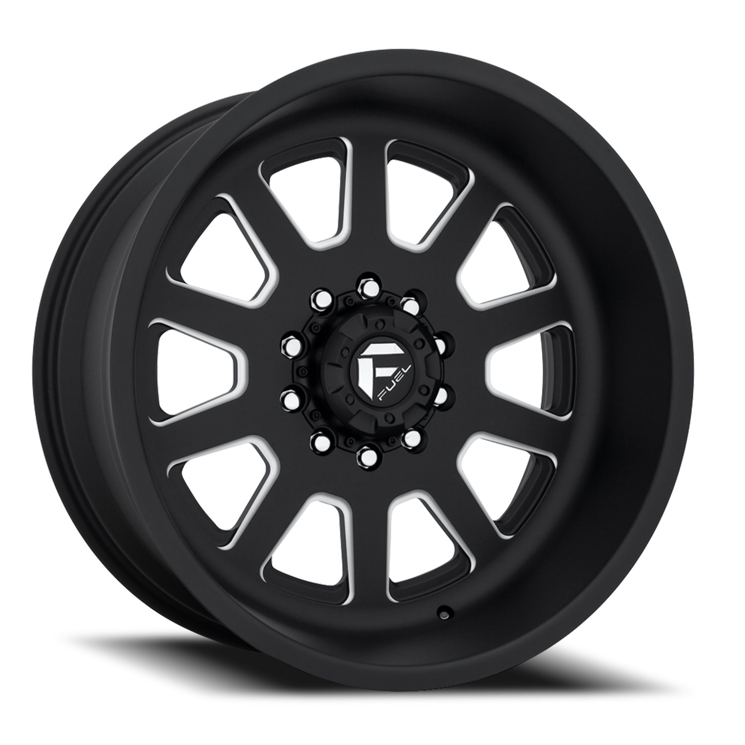 Dually Wheels 22X12 FF09D Dually DE09 Super Single BK 8 On 170 Matte Black Milled 125.1 Bore -50 Offset Front Dually Fuel Off Road Wheels