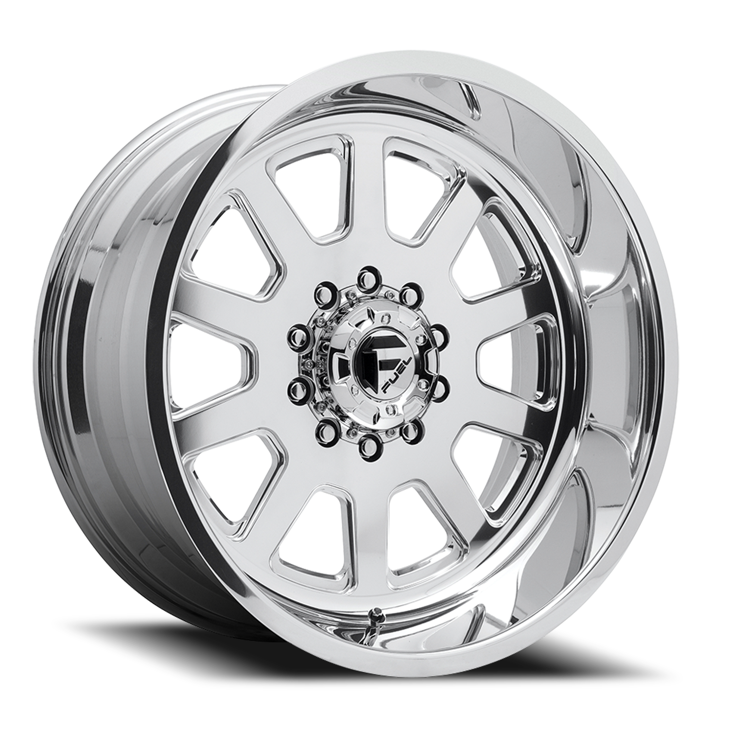 Dually Wheels 24X12 FF09D Dually DE09 Super Single PO 10 On 170 Polished 125.1 Bore -50 Offset Front Dually Fuel Off Road Wheels