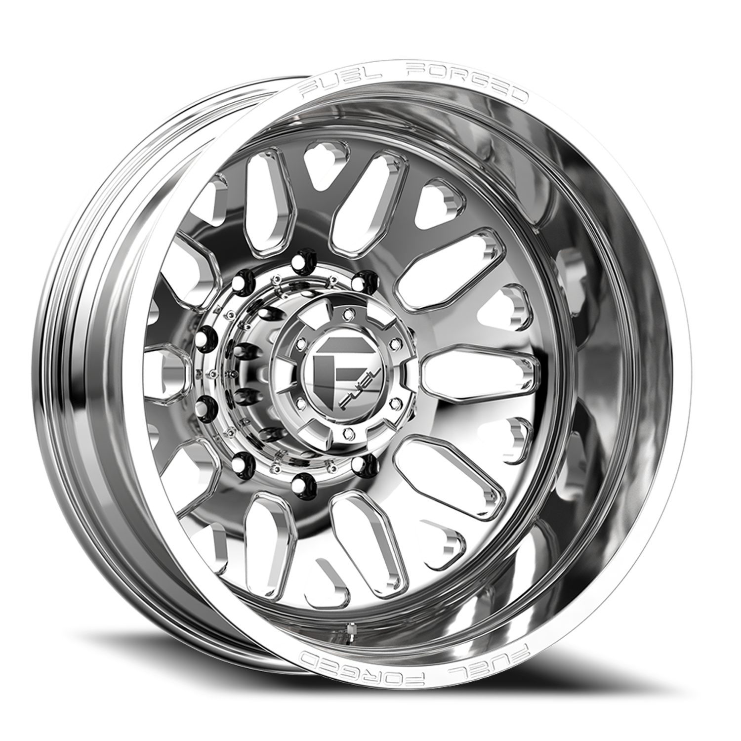 Dually Wheels 22X8.5 FF19D Dually DE19 PO 10 On 225 Polished 170.1 Bore -202 Offset Outer Dually Fuel Off Road Wheels