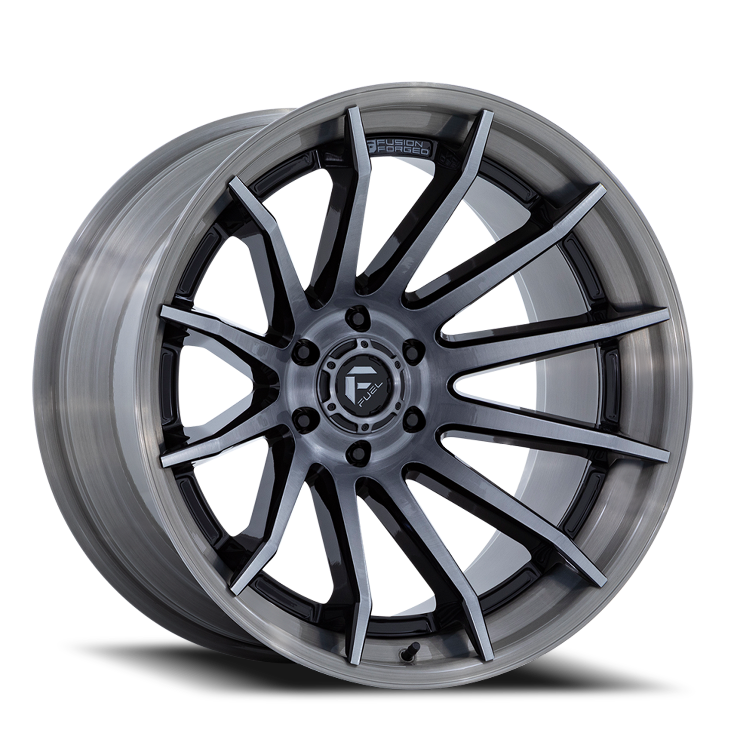 Aluminum Wheels 22X12 Burn FC403BT 5 On 127 Gloss Black Brushed Dark Tint 71.5 Bore -44 Offset Fuel Off Road Wheels