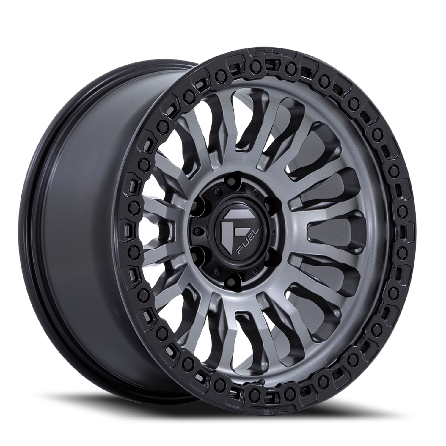 Aluminum Wheels 17X9 Rincon SBL FC857AB 5 On 127 Matte Gunmetal Gray Matte Black Lip 71.5 Bore 1 Offset Fuel Off Road Wheels