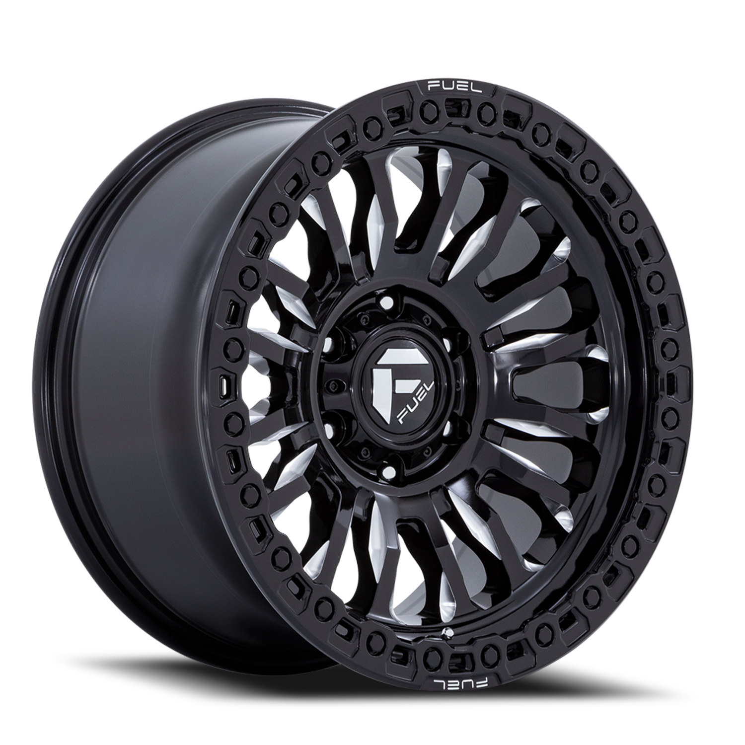 Aluminum Wheels 18X9 Rincon SBL FC857BE 8 On 180 Gloss Black Milled 124.2 Bore -12 Offset Fuel Off Road Wheels