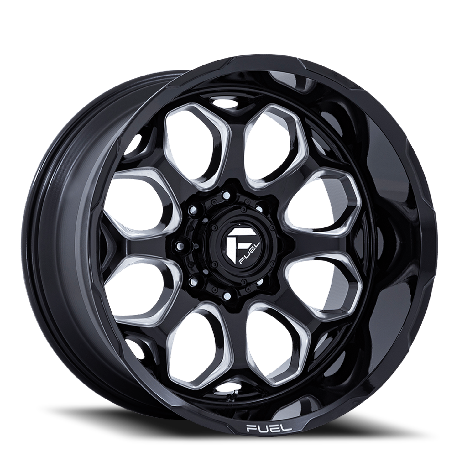 Aluminum Wheels 20X10 Scepter FC862 BE 5 On 127 Gloss Black Milled 71.5 Bore -18 Offset Fuel Off Road Wheels