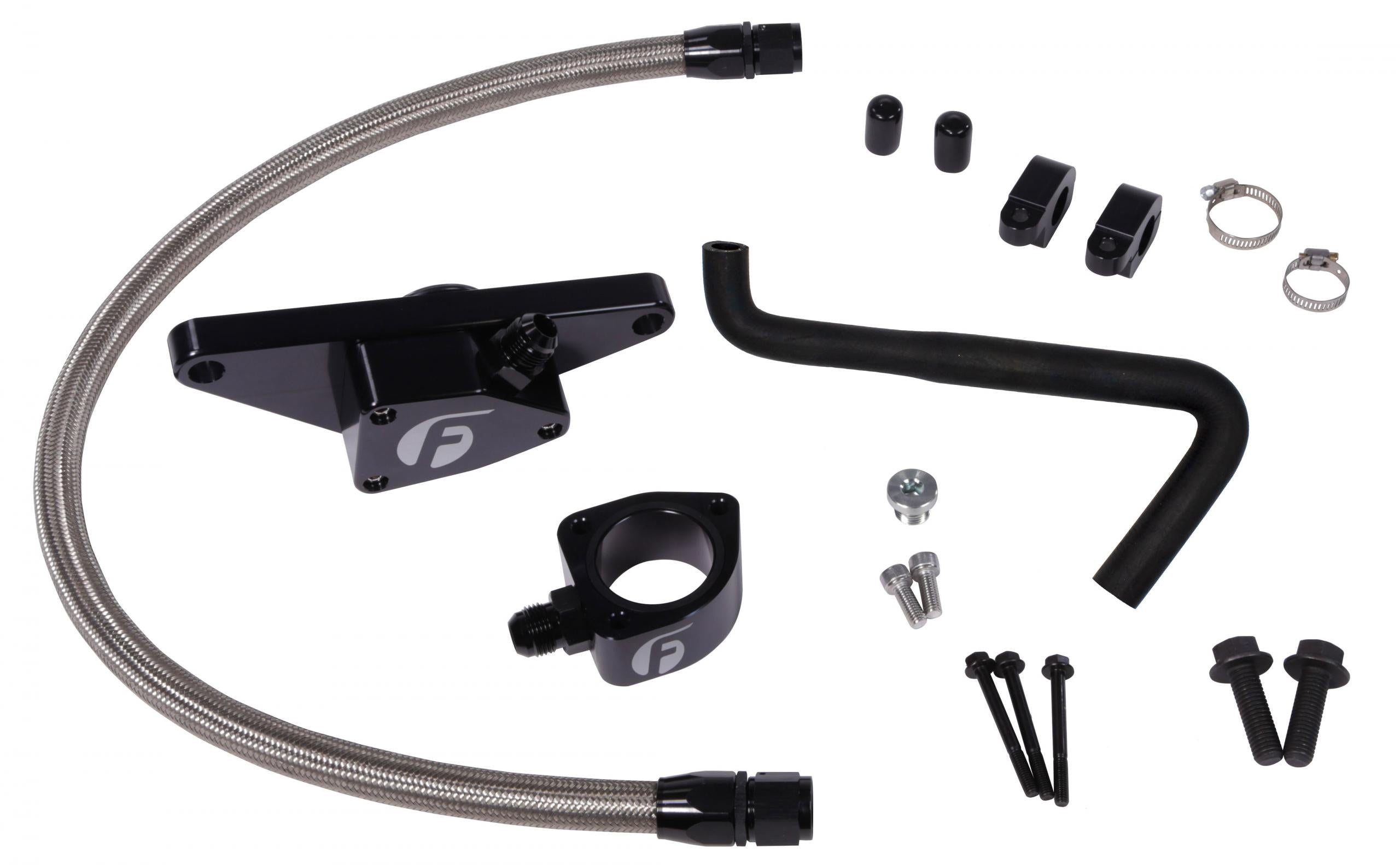 Cummins Coolant Bypass Kit 06-07 Auto Trans with Stainless Steel Braided Line Fleece Performance