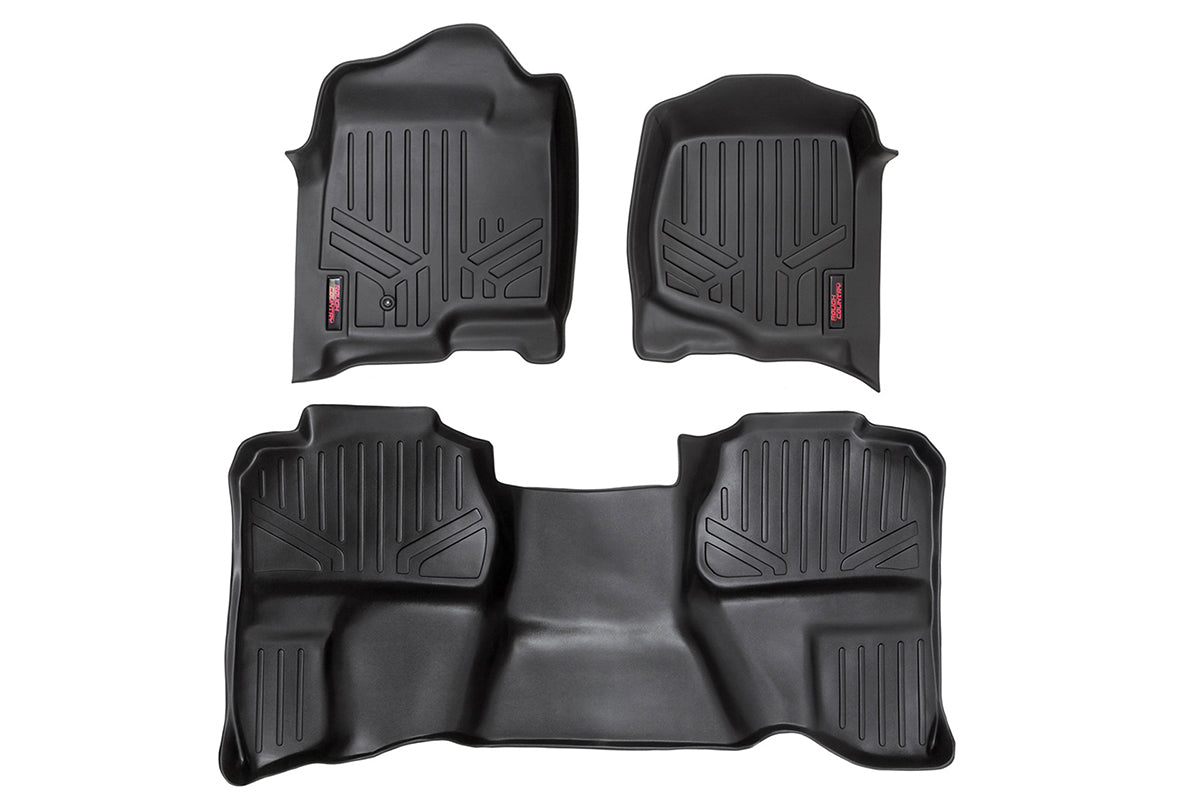 Heavy Duty Floor Mats Front/Rear-07-13 Silverado/Sierra 07-14 HD Ext. Cab Bucket Seats Rough Country