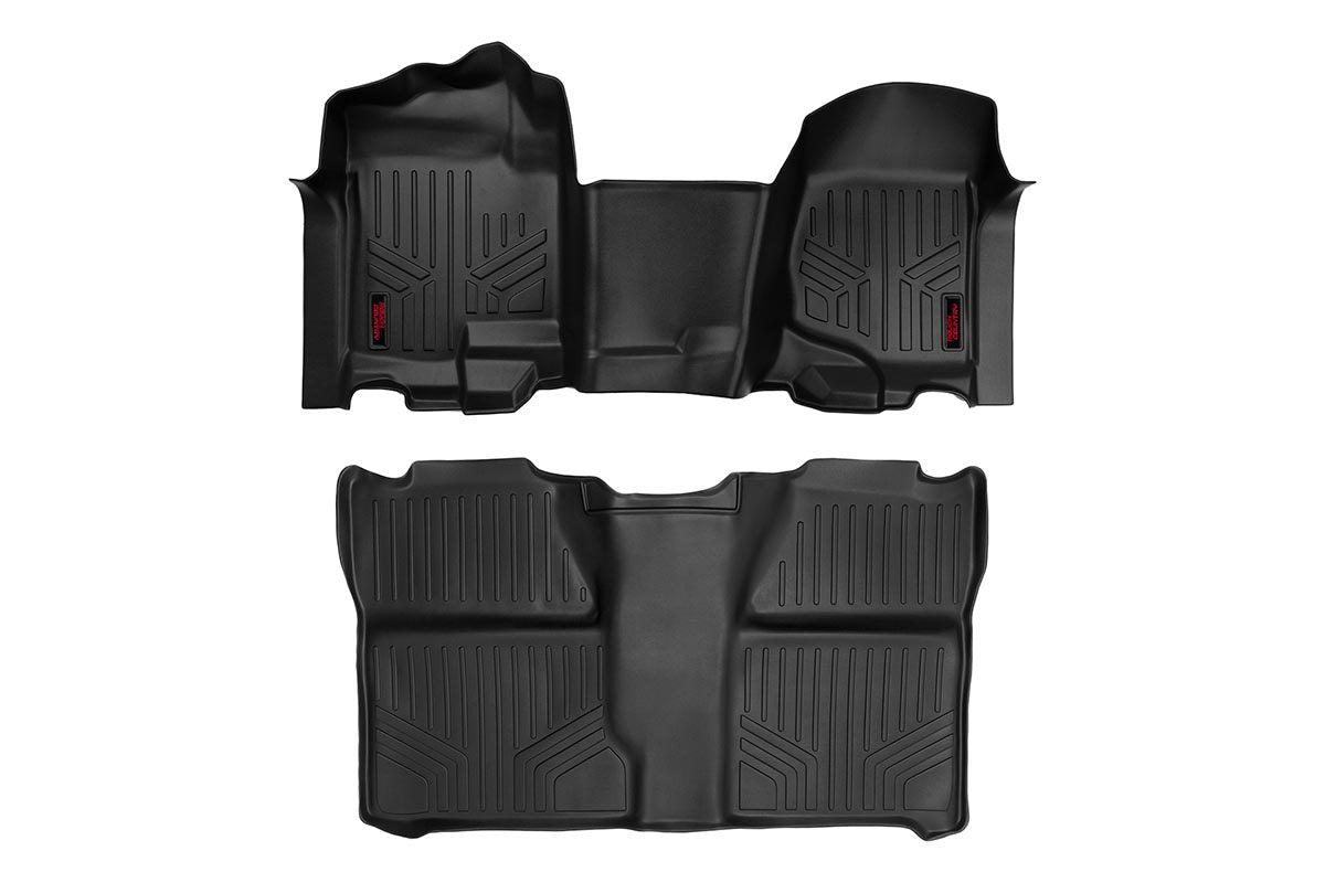 Heavy Duty Floor Mats Front/Rear-07-13 Silverado/Sierra 07-14 HD Crew Cab Bench Seat Rough Country