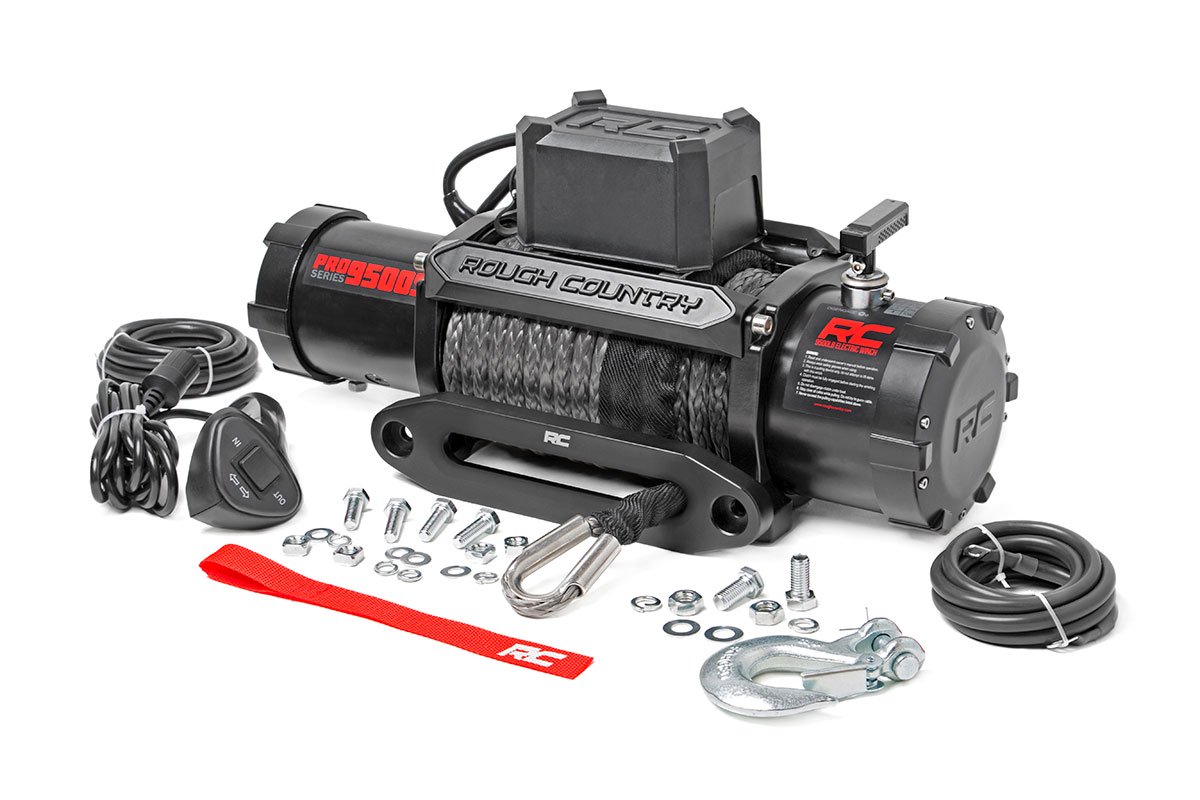 9500 LB Electric Winch Synthetic Rope Pro Series Rough Country